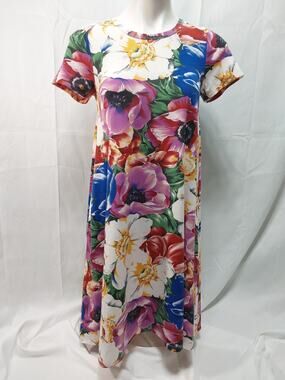 LuLaRoe Jessie XXSmall Multicolor Floral A-Line Dress With Pockets #D123
